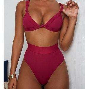 Oh Polly Knot Bikini in Berry Pink